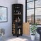 Tuhome Kaia Corner Bar Cabinet, 2 Shelves, 10 Built-in Wine Rack, Door Cabinet, 2 interior Shelves, BK/Pine BWM7764 - alternate 5